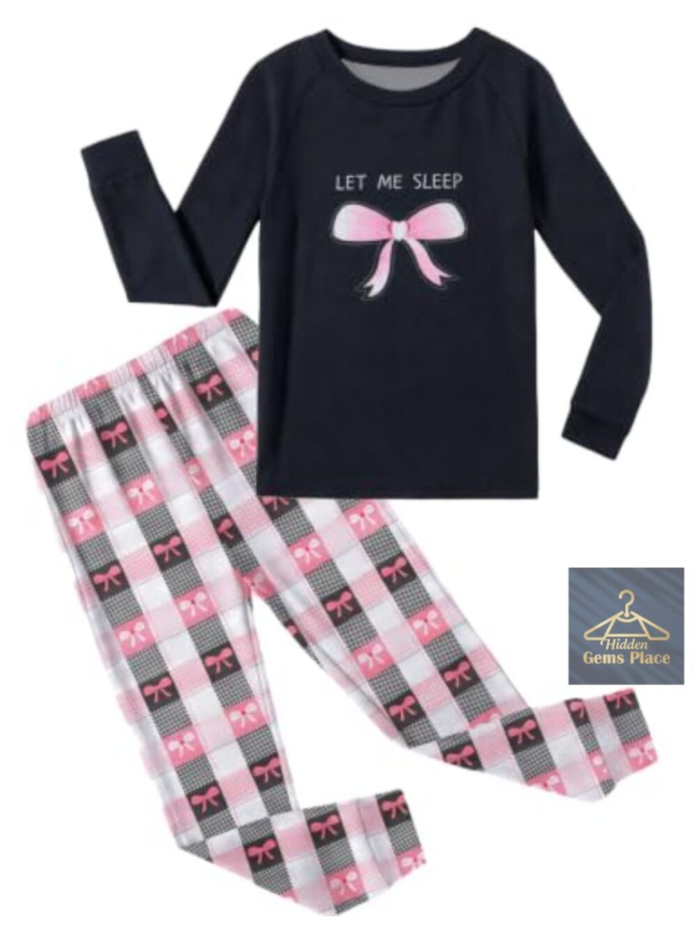 Girls Long Sleeve Snug Fit Pajama Set Cute Sleepwear